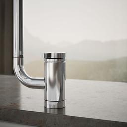 Components Single-handle kitchen sink faucet with two-function extended-reach spout and side sprayer - image 6