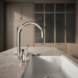 Components Single-handle kitchen sink faucet with two-function extended-reach spout and side sprayer - image 7