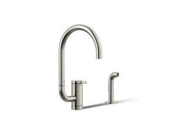 Components Single-handle kitchen sink faucet with two-function extended-reach spout and side sprayer - image 1