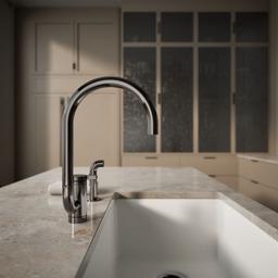 Components Single-handle kitchen sink faucet with two-function extended-reach spout and side sprayer - image 7