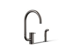 Components Single-handle kitchen sink faucet with two-function extended-reach spout and side sprayer - image 1