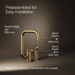 Components Single-handle kitchen sink faucet with two-function extended-reach spout and side sprayer - image 3