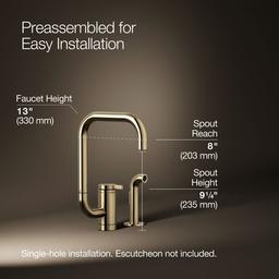 Components Single-handle kitchen sink faucet with two-function extended-reach spout and side sprayer - image 3