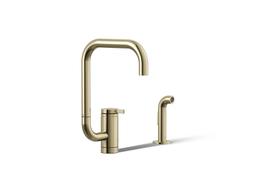 Components Single-handle kitchen sink faucet with two-function extended-reach spout and side sprayer - image 1