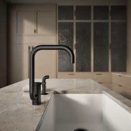 Components Single-handle kitchen sink faucet with two-function extended-reach spout and side sprayer - image 7