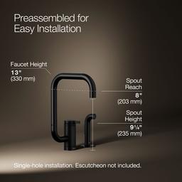 Components Single-handle kitchen sink faucet with two-function extended-reach spout and side sprayer - image 3