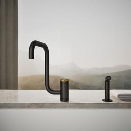 Components Single-handle kitchen sink faucet with two-function extended-reach spout and side sprayer - image 5