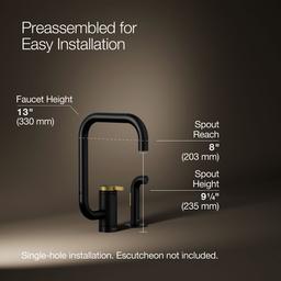 Components Single-handle kitchen sink faucet with two-function extended-reach spout and side sprayer - image 3
