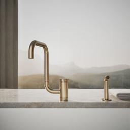 Components Single-handle kitchen sink faucet with two-function extended-reach spout and side sprayer - image 5