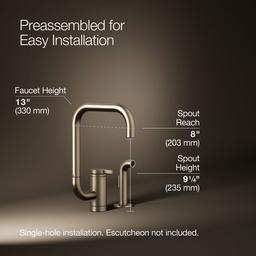 Components Single-handle kitchen sink faucet with two-function extended-reach spout and side sprayer - image 3