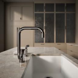 Components Single-handle kitchen sink faucet with two-function extended-reach spout and side sprayer - image 7