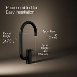 Components Single-handle bar sink faucet with two-function extended-reach spout - image 3
