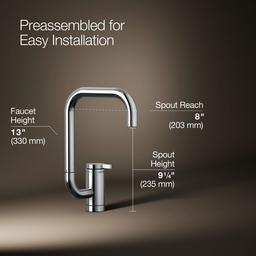 Components Single-handle bar sink faucet with two-function extended-reach spout - image 3