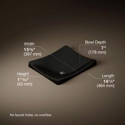 DemiLav 18-1/4'' rectangular vessel bathroom sink, no overflow - image 3