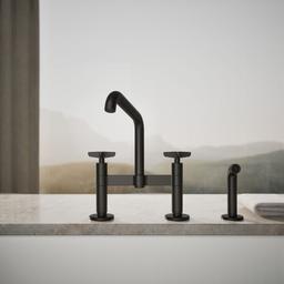 BilletE Two-hole bridge kitchen sink faucet with side sprayer - image 5