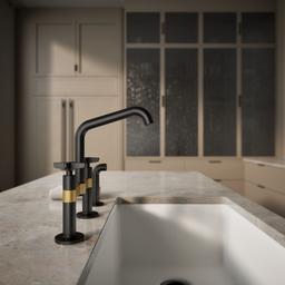 BilletE Two-hole bridge kitchen sink faucet with side sprayer - image 7