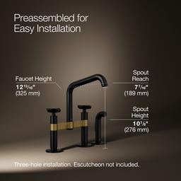 BilletE Two-hole bridge kitchen sink faucet with side sprayer - image 3