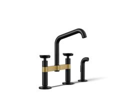 BilletE Two-hole bridge kitchen sink faucet with side sprayer - image 1