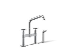 BilletE Two-hole bridge kitchen sink faucet with side sprayer - image 1
