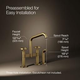 BilletE Two-hole bridge kitchen sink faucet with side sprayer - image 3