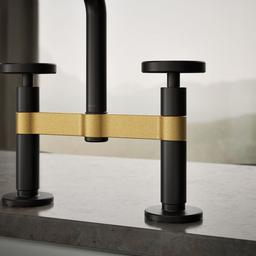 BilletE Two-hole bridge kitchen sink faucet with side sprayer - image 6