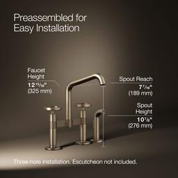 BilletE Two-hole bridge kitchen sink faucet with side sprayer - image 3