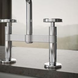 BilletE Two-hole bridge kitchen sink faucet with side sprayer - image 6