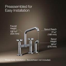 BilletE Two-hole bridge kitchen sink faucet with side sprayer - image 3