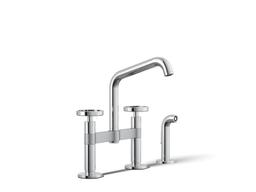 BilletE Two-hole bridge kitchen sink faucet with side sprayer - image 1
