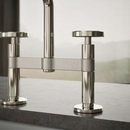 BilletE Two-hole bridge kitchen sink faucet with side sprayer - image 6