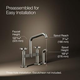 BilletE Two-hole bridge kitchen sink faucet with side sprayer - image 3