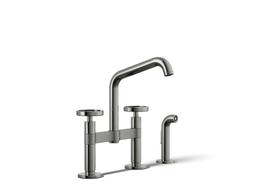 BilletE Two-hole bridge kitchen sink faucet with side sprayer - image 1