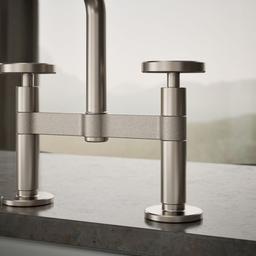 BilletE Two-hole bridge kitchen sink faucet with side sprayer - image 6