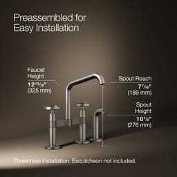 BilletE Two-hole bridge kitchen sink faucet with side sprayer - image 3