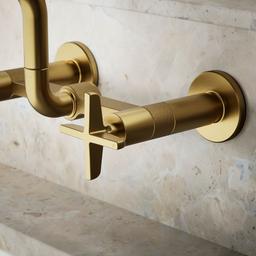 BilletE Two-hole wall-mount bridge kitchen sink faucet - image 5