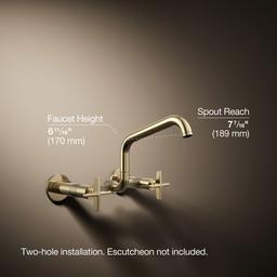 BilletE Two-hole wall-mount bridge kitchen sink faucet - image 3