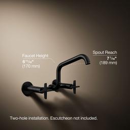 BilletE Two-hole wall-mount bridge kitchen sink faucet - image 3