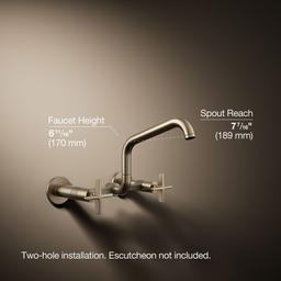 BilletE Two-hole wall-mount bridge kitchen sink faucet - image 3