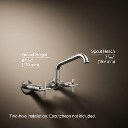 BilletE Two-hole wall-mount bridge kitchen sink faucet - image 3