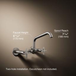 BilletE Two-hole wall-mount bridge kitchen sink faucet - image 3