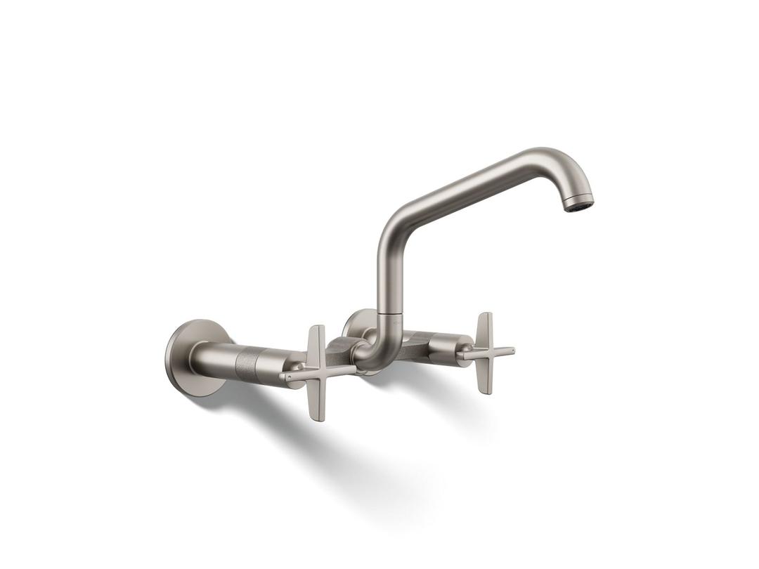 BilletE Two-hole wall-mount bridge kitchen sink faucet by Kohler