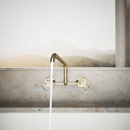 BilletE Two-hole wall-mount bridge kitchen sink faucet - image 4