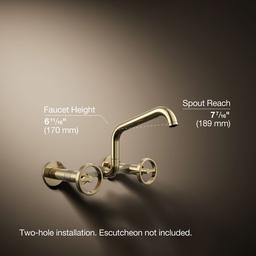 BilletE Two-hole wall-mount bridge kitchen sink faucet - image 3
