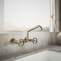 BilletE Two-hole wall-mount bridge kitchen sink faucet - image 2