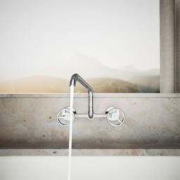BilletE Two-hole wall-mount bridge kitchen sink faucet - image 4