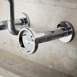 BilletE Two-hole wall-mount bridge kitchen sink faucet - image 5