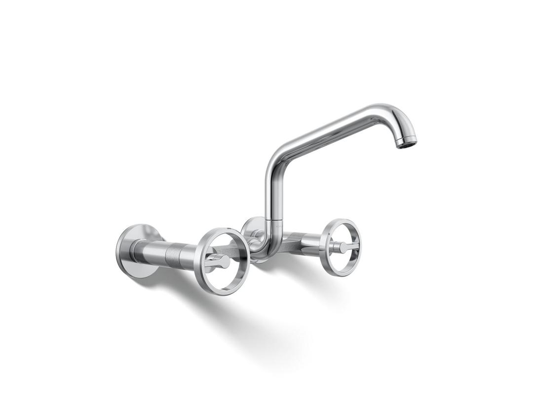 BilletE Two-hole wall-mount bridge kitchen sink faucet by Kohler