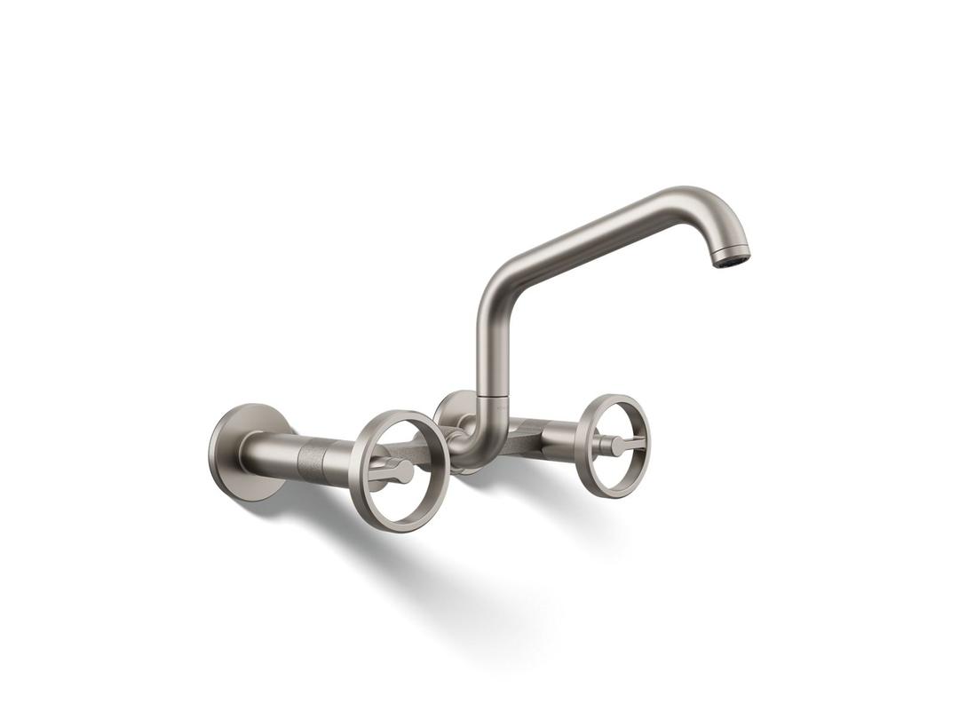 BilletE Two-hole wall-mount bridge kitchen sink faucet by Kohler