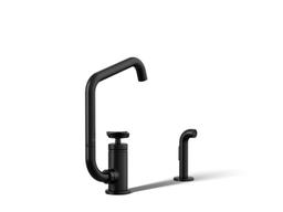 BilletE Single-handle kitchen sink faucet with two-function extended-reach spout and side sprayer - image 1