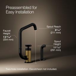 BilletE Single-handle kitchen sink faucet with two-function extended-reach spout and side sprayer - image 3